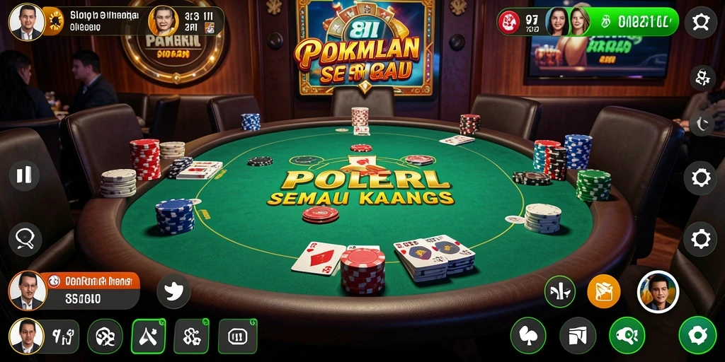 Tampilan permainan poker yang seru dan interaktif di 8II.