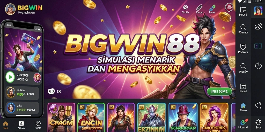 Screenshot gameplay BIGWIN88 yang menunjukkan interaksi simulasi yang seru.