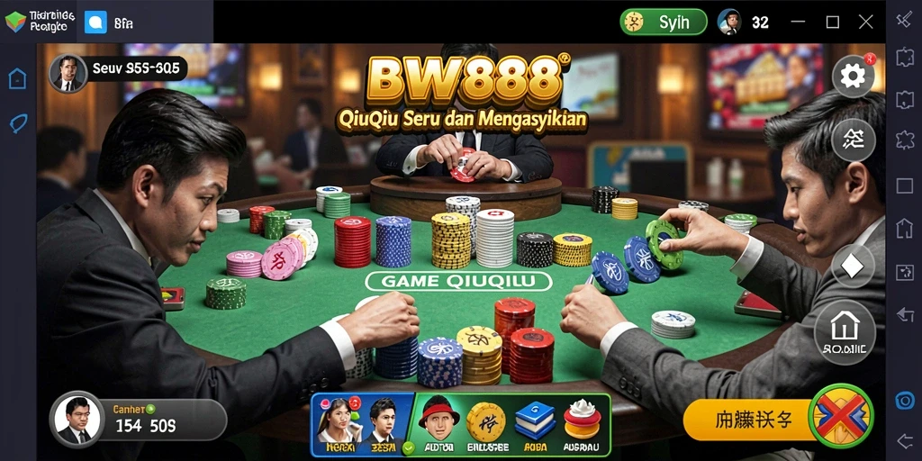 Tampilan gameplay menarik dari BW888 dengan suasana QiuQiu yang seru.