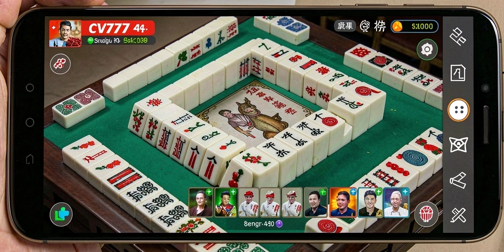Screenshot gameplay CV777 menunjukkan pengalaman bermain Mahjong yang mendebarkan.