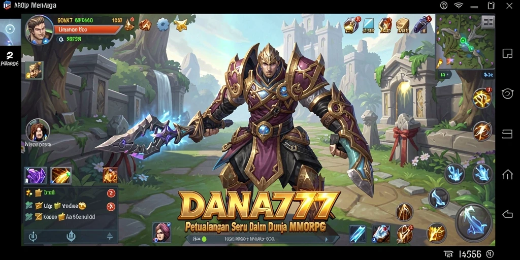 Screenshot DANA777 menampilkan aksi seru dalam pertempuran MMORPG.
