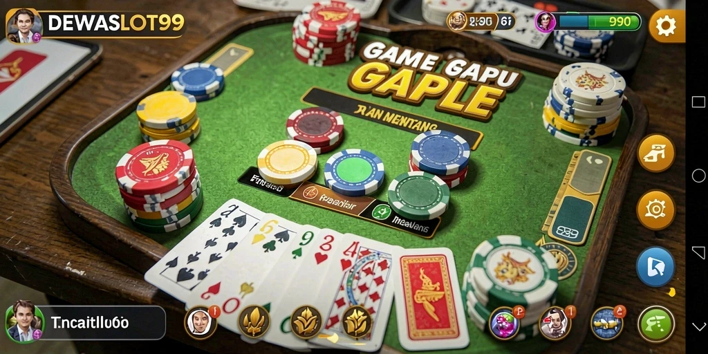Tampilan gameplay Gaple DEWASLOT99 yang seru dan interaktif.
