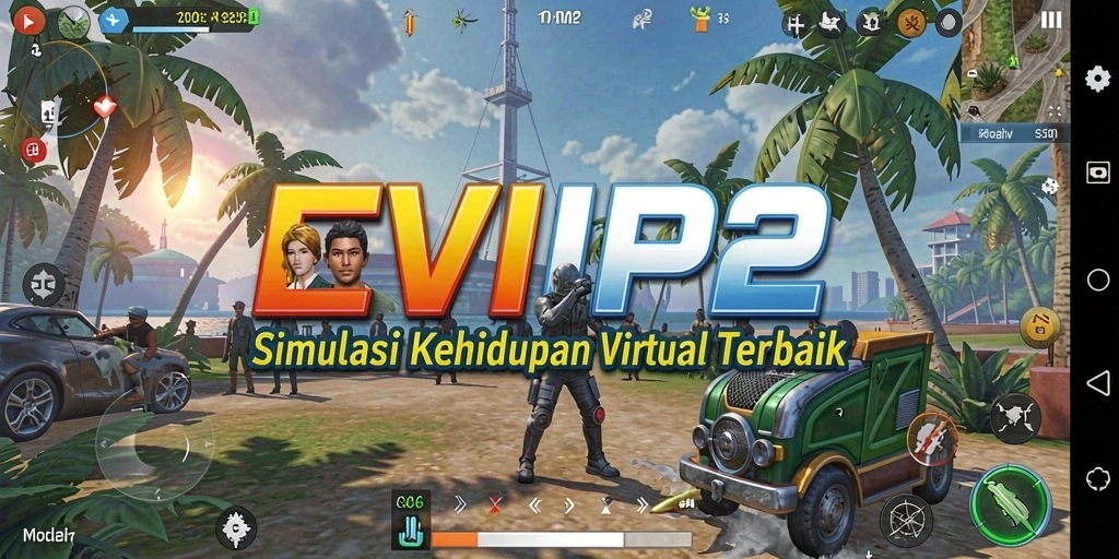 Tampilan gameplay EVIP2 yang menarik dengan interaksi karakter yang dinamis.