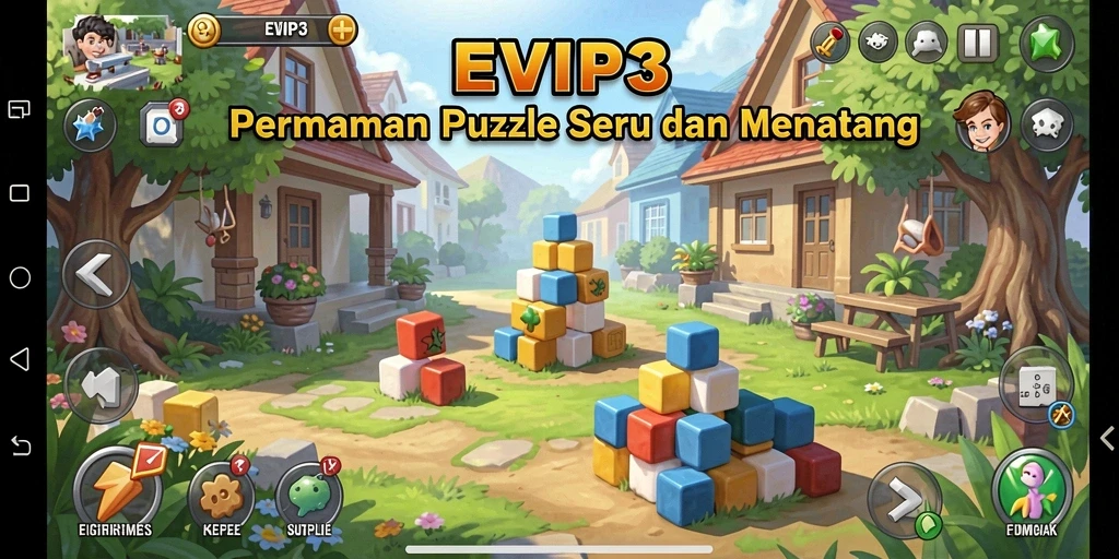 Tampilan gameplay EVIP3 yang menantang dengan berbagai puzzle menarik.