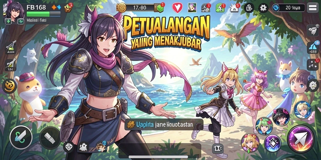 Tampilan menarik dari gameplay FB168 yang penuh aksi anime.