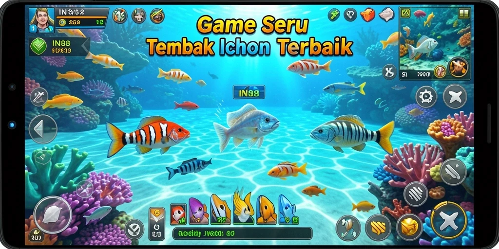 Tampilan gameplay seru dari IN88 saat menangkap ikan.