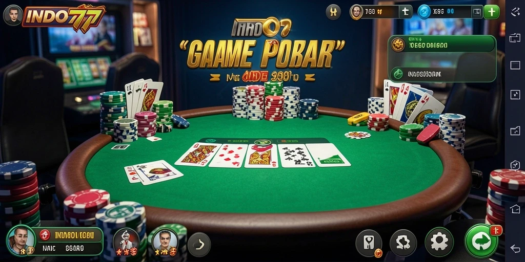 Tampilan screenshot gameplay INDO777 yang mendebarkan saat bermain poker.
