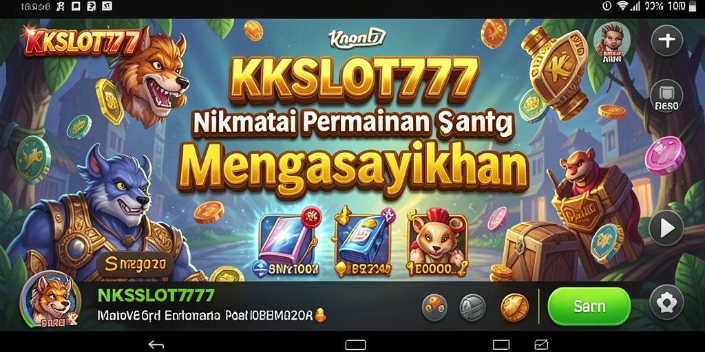 Tampilan gameplay KKSLOT777 yang menarik dan penuh warna.