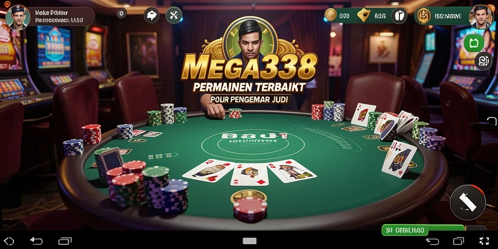 Tampilan gameplay menarik dari MEGA338 yang menunjukkan suasana meja poker.