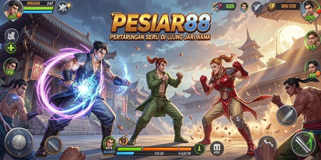 Gameplay seru PESIAR88 dengan pertarungan yang mendebarkan.