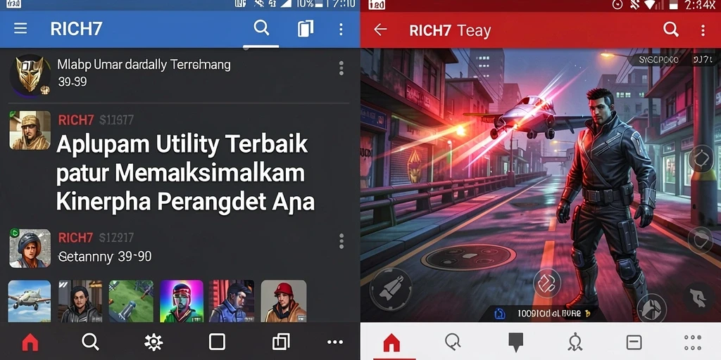 Screenshot utama RICH7 menampilkan antarmuka aplikasi Utility yang informatif.