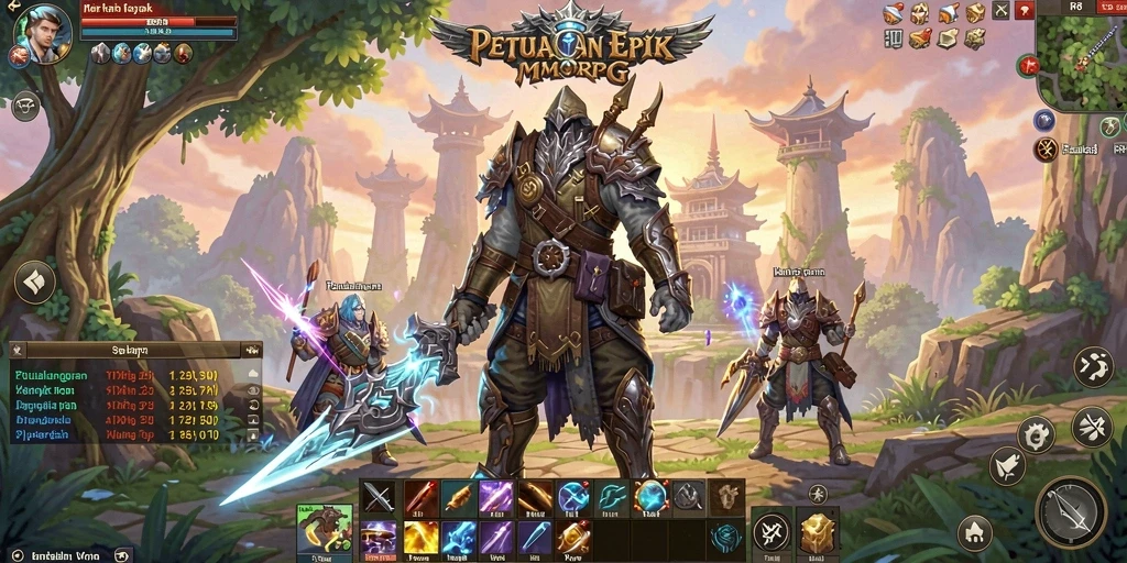 Tangkapan layar gameplay RP8 menunjukkan aksi seru dalam dunia MMORPG.