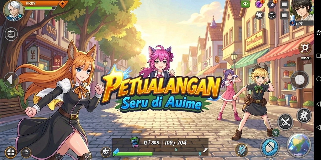 Tampilan gameplay seru dari RR89 yang penuh aksi anime.
