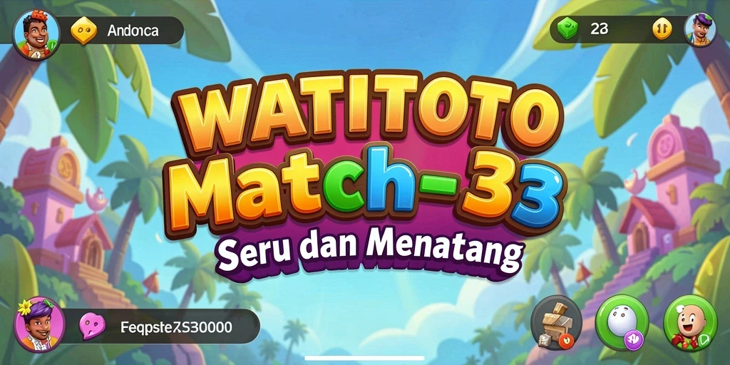 Tangkapan layar utama menunjukkan gameplay seru WATITOTO dalam genre Match-3.